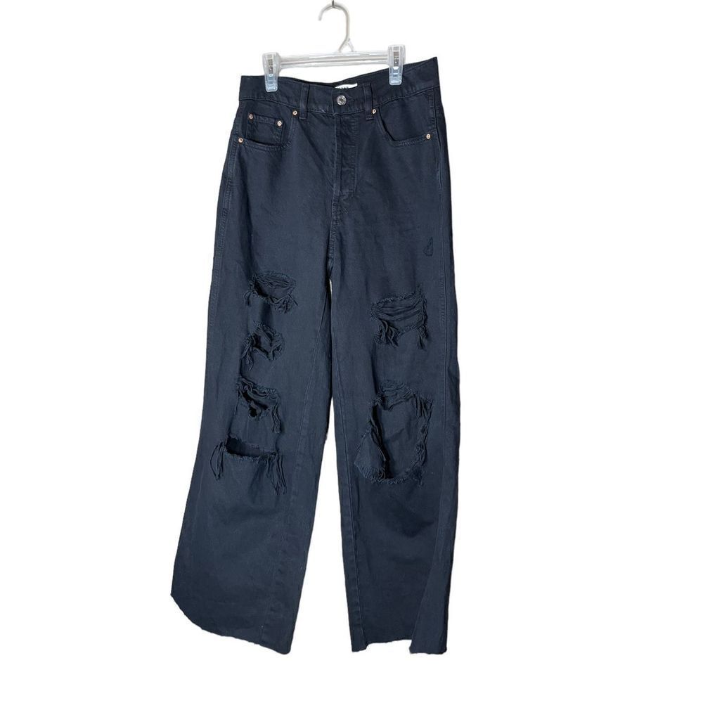 Pacsun Women’s Black Distressed High Rise Baggy Jeans Size 27